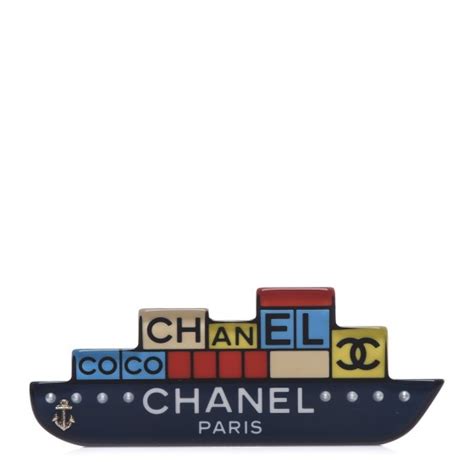 chanel cruise collection brooch sail|CHANEL Resin CC Cruise Ship Brooch Multicolor .